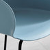 2x Harper Blue Plastic Dining Chairs Black Legs