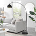 Holden Black Matte Metal Arc Standing Floor Lamp
