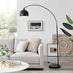 Holden Black Matte Metal Arc Standing Floor Lamp