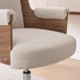 Hoomz Cream Fabric and Wood Swivel Office Chair