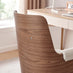 Hoomz Cream Fabric and Wood Swivel Office Chair