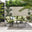 Hydra Black Metal & Green 5 Seat Garden Corner Sofa Set