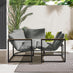 Hydra Black Metal & Green 5 Seat Garden Corner Sofa Set