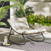 Hydra Black Metal & Cream Garden Rocking Chair