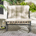 Hydra Black Metal & Cream Garden Rocking Chair