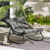 Hydra Black Metal & Grey Garden Rocking Chair