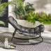 Hydra Black Metal & Grey Garden Rocking Chair