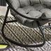 Hydra Black Metal & Grey Garden Rocking Chair