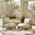 2x Iko Wood & Cream Garden Accent Chairs Set