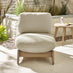 1x Iko Wood & Cream Garden Accent Chair