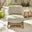 1x Iko Wood & Cream Garden Accent Chair