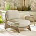 2x Iko Wood & Cream Garden Accent Chairs Set