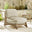1x Iko Wood & Cream Garden Accent Chair