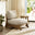1x Iko Wood & Cream Indoor / Outdoor Accent Chair