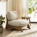 1x Iko Wood & Cream Indoor / Outdoor Accent Chair