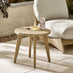 2x Iko Wood & Cream Garden Accent Chairs Set