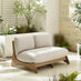 Iko Wood & Cream 2 Seat Garden Sofa