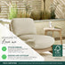 2x Iko Wood & Cream Indoor / Outdoor Accent Chairs Set