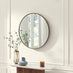 Inga Walnut Wood Medium Round 80cm Wall Mirror