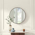 Inga Walnut Wood Medium Round 80cm Wall Mirror