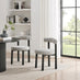 2x Isola Grey Fabric Dining Chairs Black Legs
