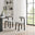 2x Isola Grey Fabric Dining Chairs Black Legs