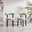 2x Isola Grey Fabric Dining Chairs Black Legs