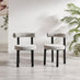2x Isola Grey Fabric Dining Chairs Black Legs