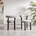 2x Isola Grey Fabric Dining Chairs Black Legs
