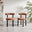 2x Isola Terracotta Orange Fabric Dining Chairs Black Legs
