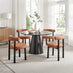 2x Isola Terracotta Orange Fabric Dining Chairs Black Legs