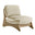 2x Iko Wood & Cream Indoor / Outdoor Accent Chairs Set