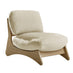 2x Iko Wood & Cream Indoor / Outdoor Accent Chairs Set