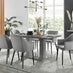 Imperia High Gloss Grey Dining Table & 6 Grey Calla Black Leg Chairs