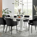 Imperia High Gloss White Dining Table & 6 Black Calla Black Leg Chairs