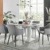 Imperia High Gloss White Dining Table & 6 Grey Calla Black Leg Chairs