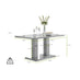 Imperia 6 Grey Dining Table and 6 Green Pesaro Silver Leg Chairs