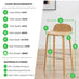 Emy Oak Veneer Wooden Bar Stool