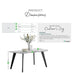 Andria Rectangular White Marble Effect Black Leg 6 Seater Dining Table
