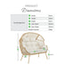 Beige Indoor / Outdoor Rattan Double Egg Chair Seat