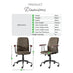 Apres Grey Faux Leather and Wood Swivel Office Chair