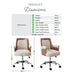 Hoomz Cream Fabric and Wood Swivel Office Chair
