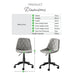 Tessa Grey Velvet Office Chair