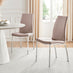 2x Isco Cappuccino Beige Faux Leather Dining Chairs