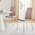 2x Isco Cappuccino Beige Faux Leather Dining Chairs