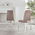 2x Isco Cappuccino Beige Faux Leather Dining Chairs