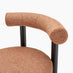 2x Isola Terracotta Orange Fabric Dining Chairs Black Legs