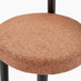 2x Isola Terracotta Orange Fabric Dining Chairs Black Legs