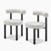 2x Isola Grey Fabric Dining Chairs Black Legs