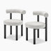 2x Isola Grey Fabric Dining Chairs Black Legs
